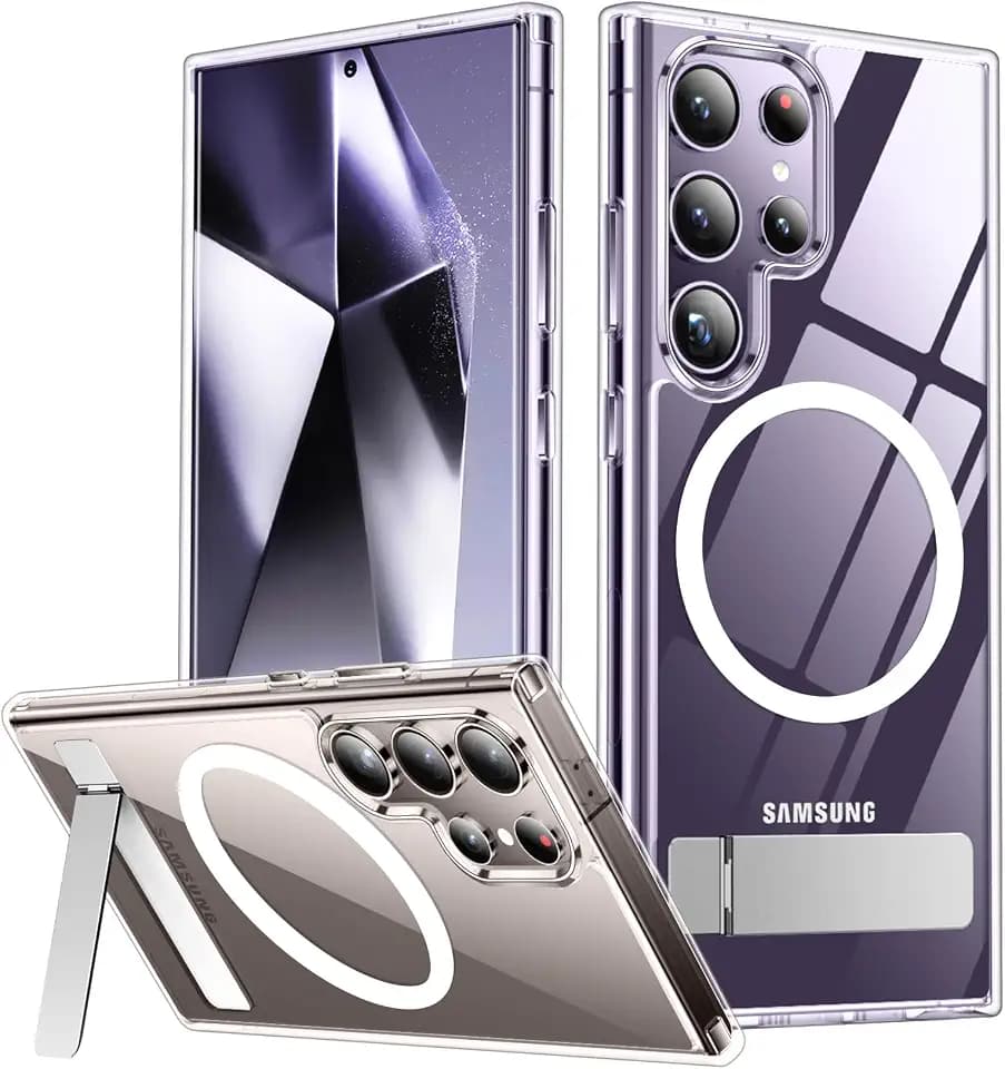 SPIDERCASE for Samsung Galaxy S24 Ultra Case,Built-in Stand,Clear
