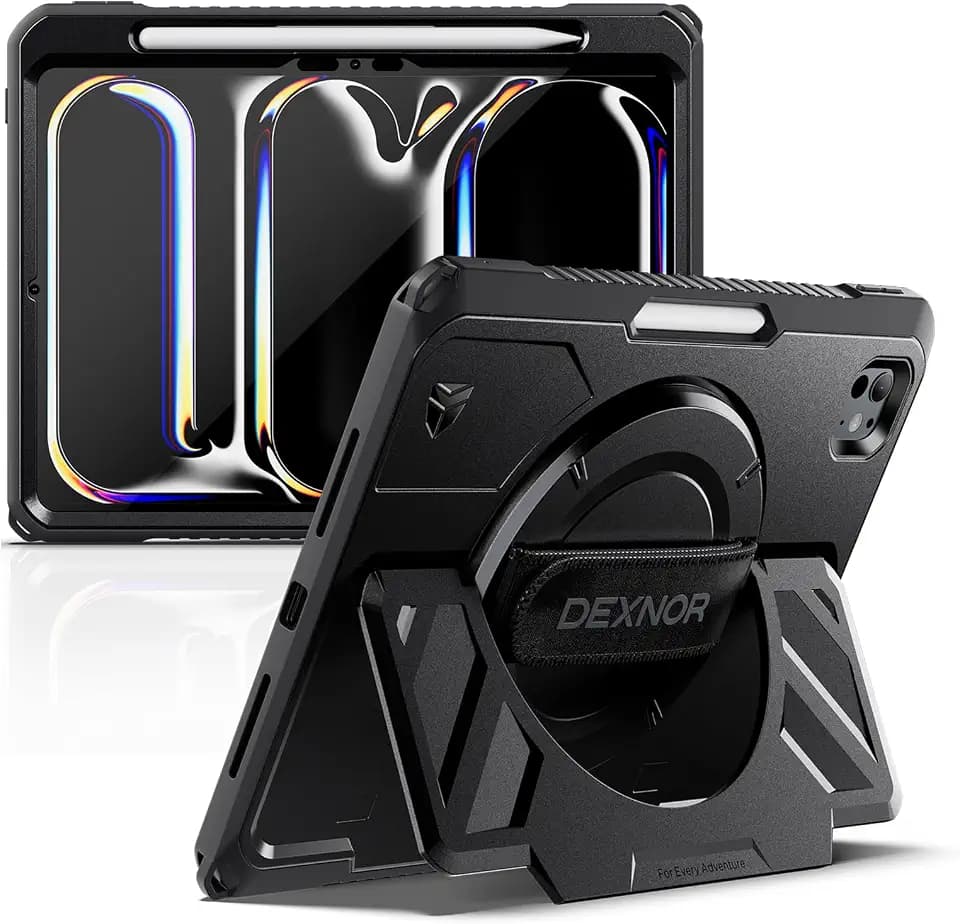 Dexnor Case for iPad Pro 11 inch M5 2025/M4 2024 Rugged Extra-Wide Stand