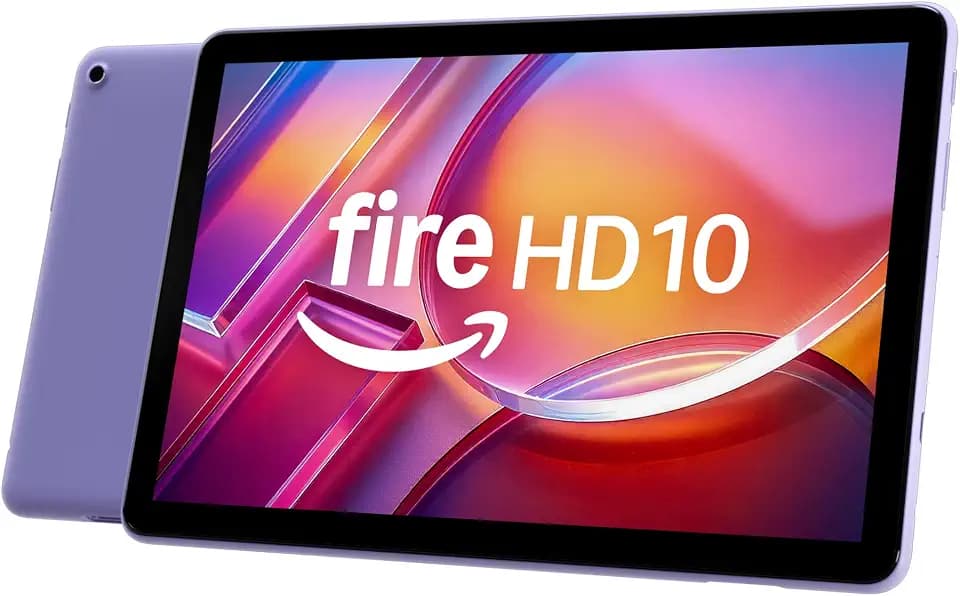 Amazon Fire HD 10 tablet (newest model) built for relaxation, 10.1" vibrant Full HD screen, octa-core processor, 3 GB RAM, 64 GB, Lilac
