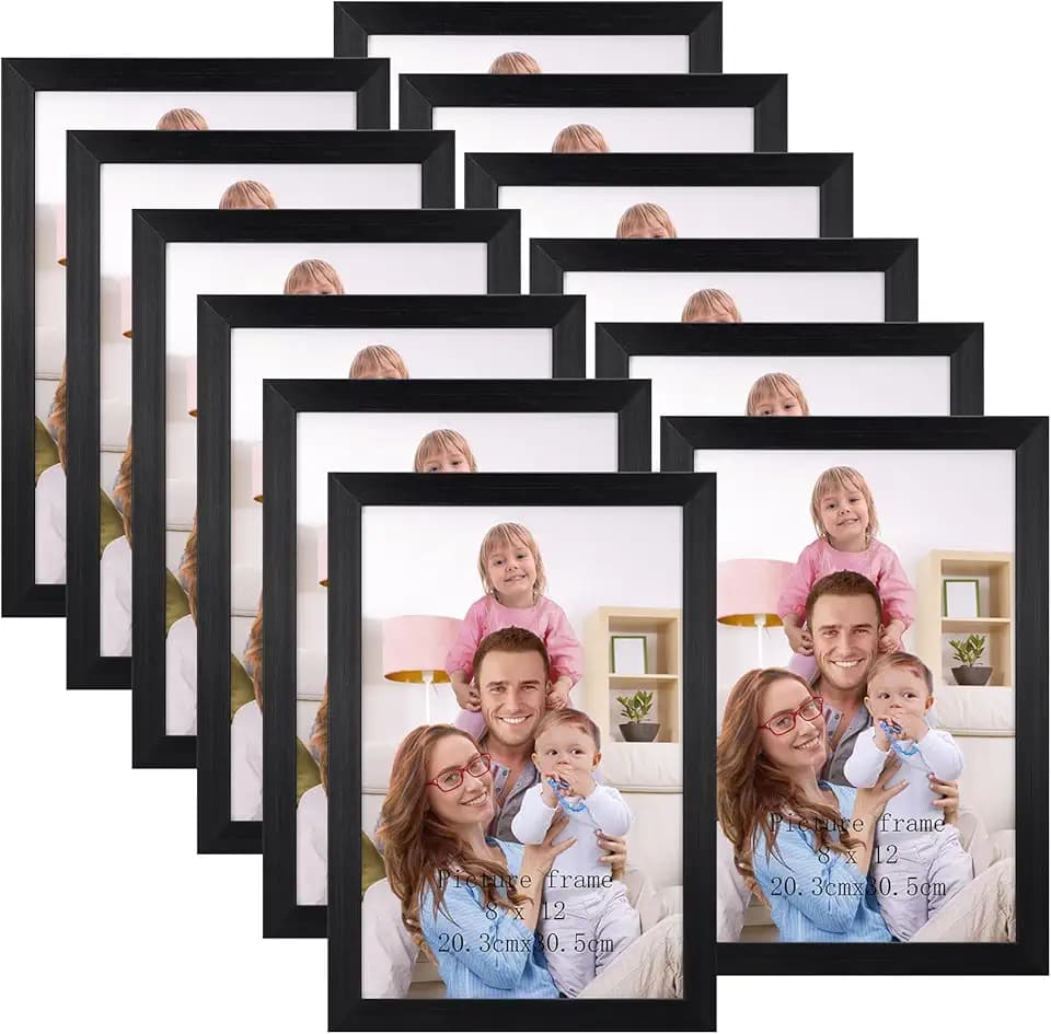 Giftgarden 12 Stück Bilderrahmen Set 20x30 cm Schwarz