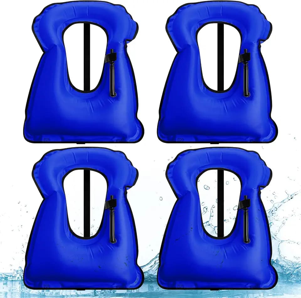 4 Pcs Inflatable Swim Vest for Adults Portable Swim Vest Jackets Adjustable Diving Jackets for Adult Swimming Diving
