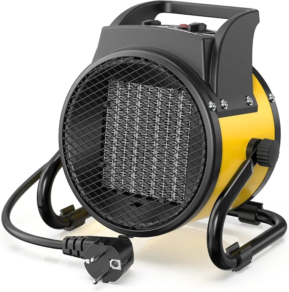 DAHTEC Heizlüfter 2000 Watt Keramik mit Thermostat, 3 Heizstufen