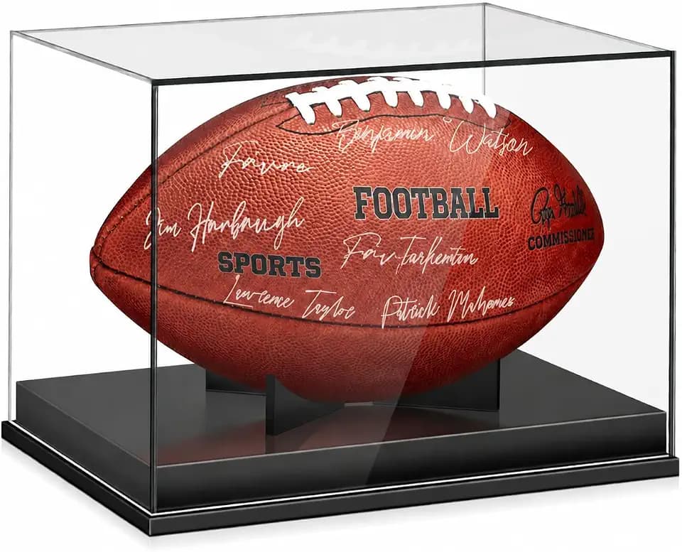 Leffis Football Display Case, Full Size Acrylic Football Case Display Case
