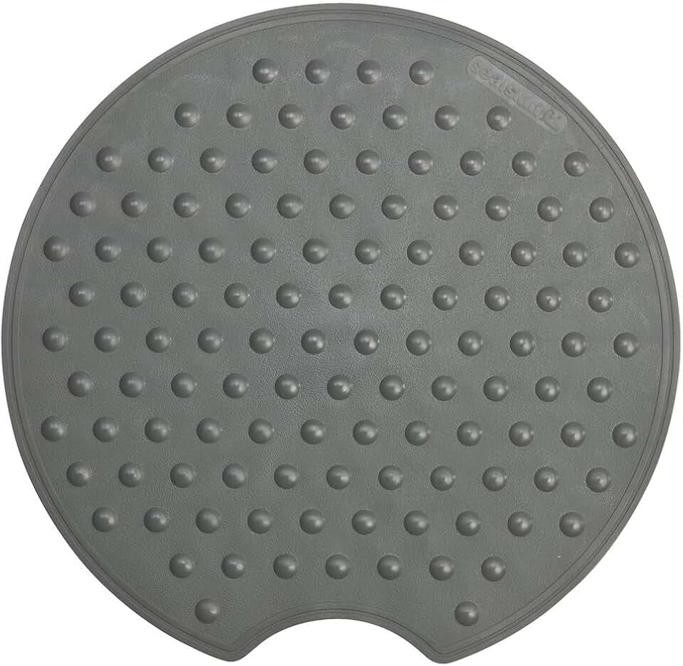 Sealskin Rotondo Sicherheitseinlage für Dusche und Badewanne, Farbe: Anthrazit, Material: Gummi, Durchmesser: 55 cm