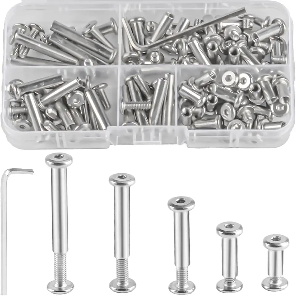 56 Sets M4 Möbelschrauben mit Hülse, Hülsenschrauben