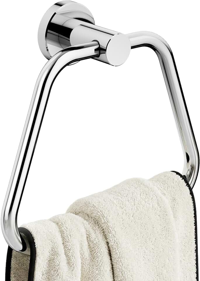 RARXTR Hand Towel Holder for Bathroom Polished Chrome Towel Ring Heavy Duty Thickened Stainless Steel Towel Hanger Wall Mount for Bath, Kitchen
