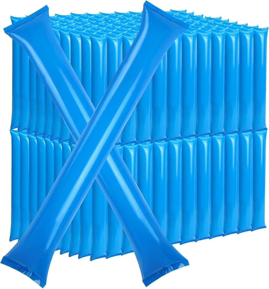 ZenNex 240 Pack Thunder Sticks Cheering Sticks Solid Color Thicken Plastic PE Inflatable Noise Makers Individually Wrapped for Sports Football Parties and Celebrations