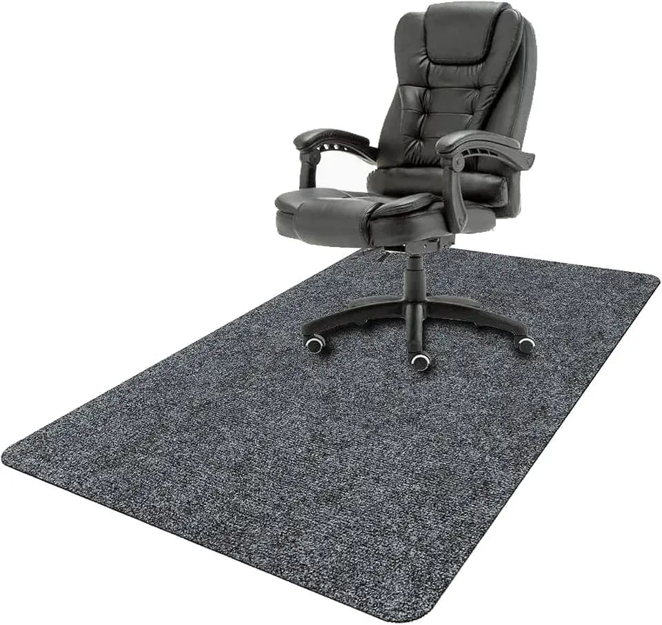 HengLiSam Bürostuhl Bodenschutzmatte Unterlage, Schutzmatte und Schreibtischstuhl UnterlageBodenschutzmatte für Hartböden, 90 x 120 cm, Verbesserte Version, Professionelle Schutzmatte (Grau)