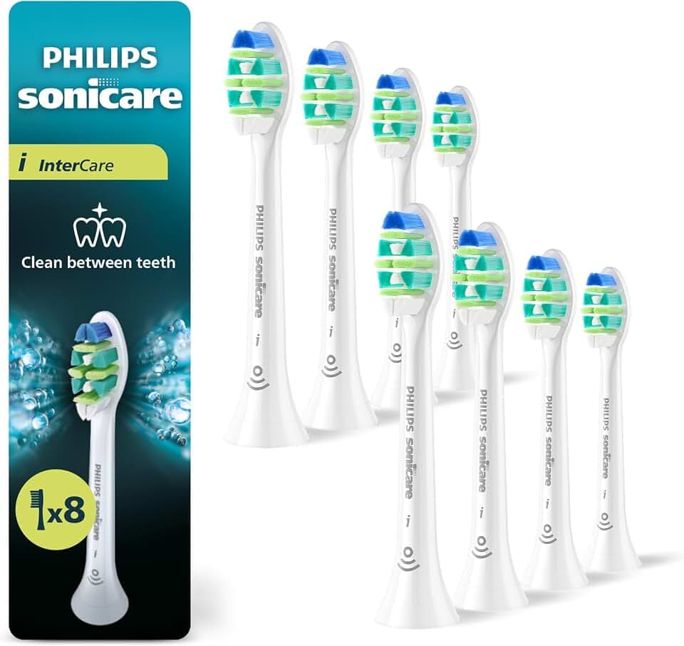 Philips Sonicare InterCare – Original-Ersatzbürstenköpfe für elektrische Zahnbürsten, Weiß, 8er-Pack, HX9008/87