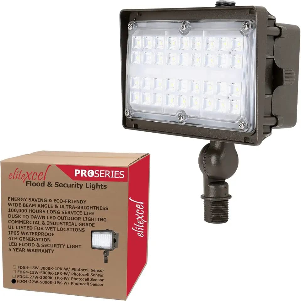 OptiShield 27W LED Flood Light 120-277V 10-Yr Warranty 5000K Wall Wash 1PK
