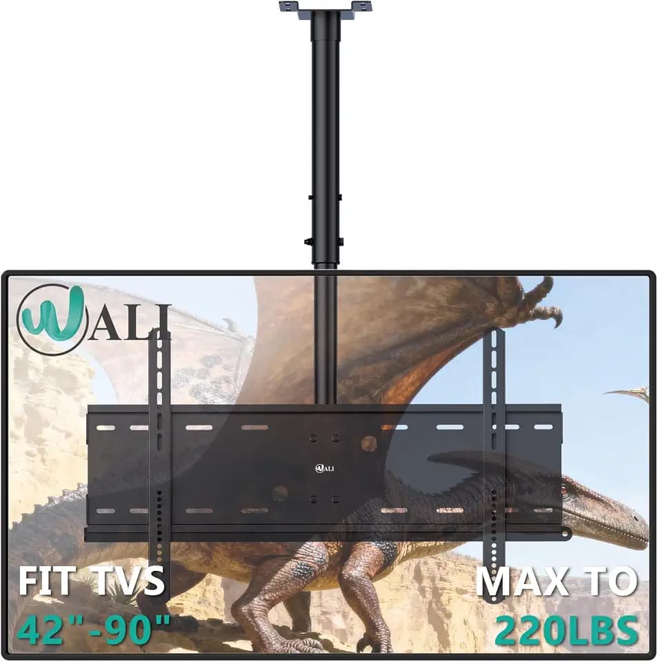 WALI Heavy Duty Ceiling TV Mount for 42-90 inch Large TVs, up to 220 lbs