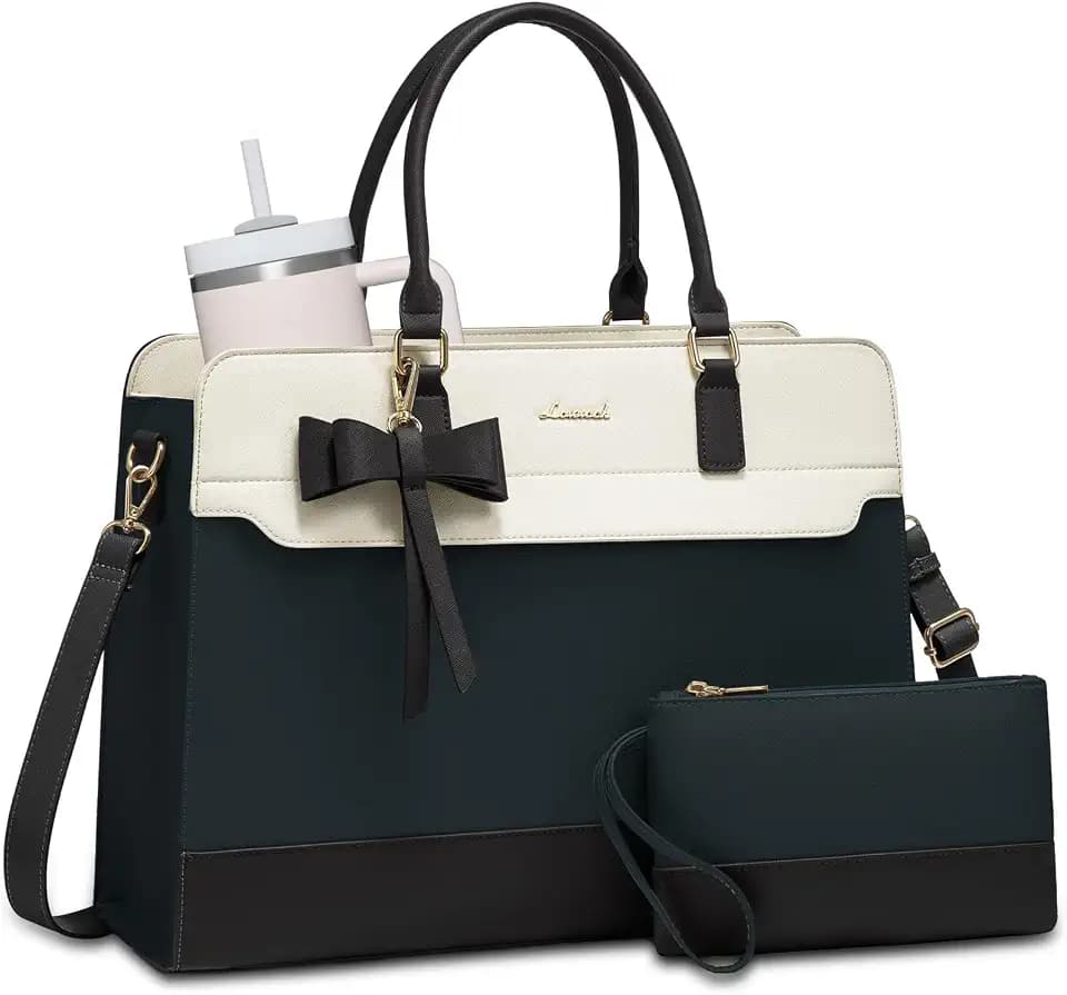 LOVEVOOK Laptop Tote Bag for Women,Leather Work Bag, Waterproof Business Teacher Bag,Large Computer Handbag Purse Briefcase,Office Gifts for Women