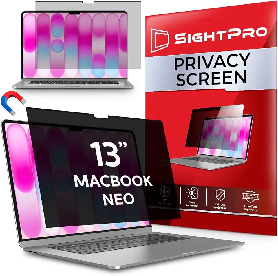SightPro Magnetic Privacy Screen for MacBook Neo 13 Inch (2026, A18 Pro) Patented Removable Laptop Privacy Filter Shield and Protector