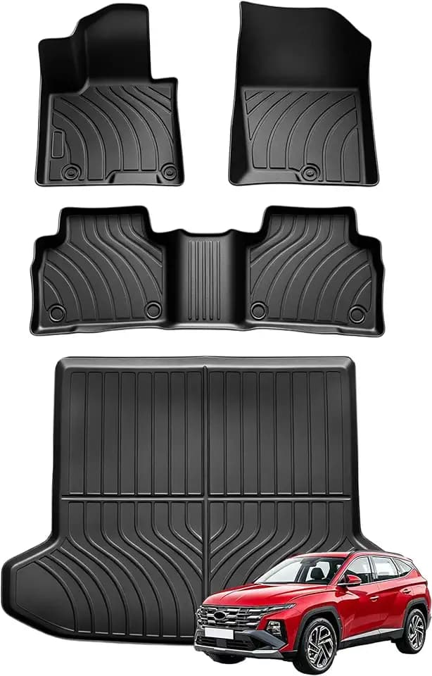 Floor Mats & Cargo Liner for 2022-2026 Hyundai Tucson Hybrid, All-Weather Heavy Duty TPE Floor Liners Full Coverage Automotive for Tucson Hybrid Accessories