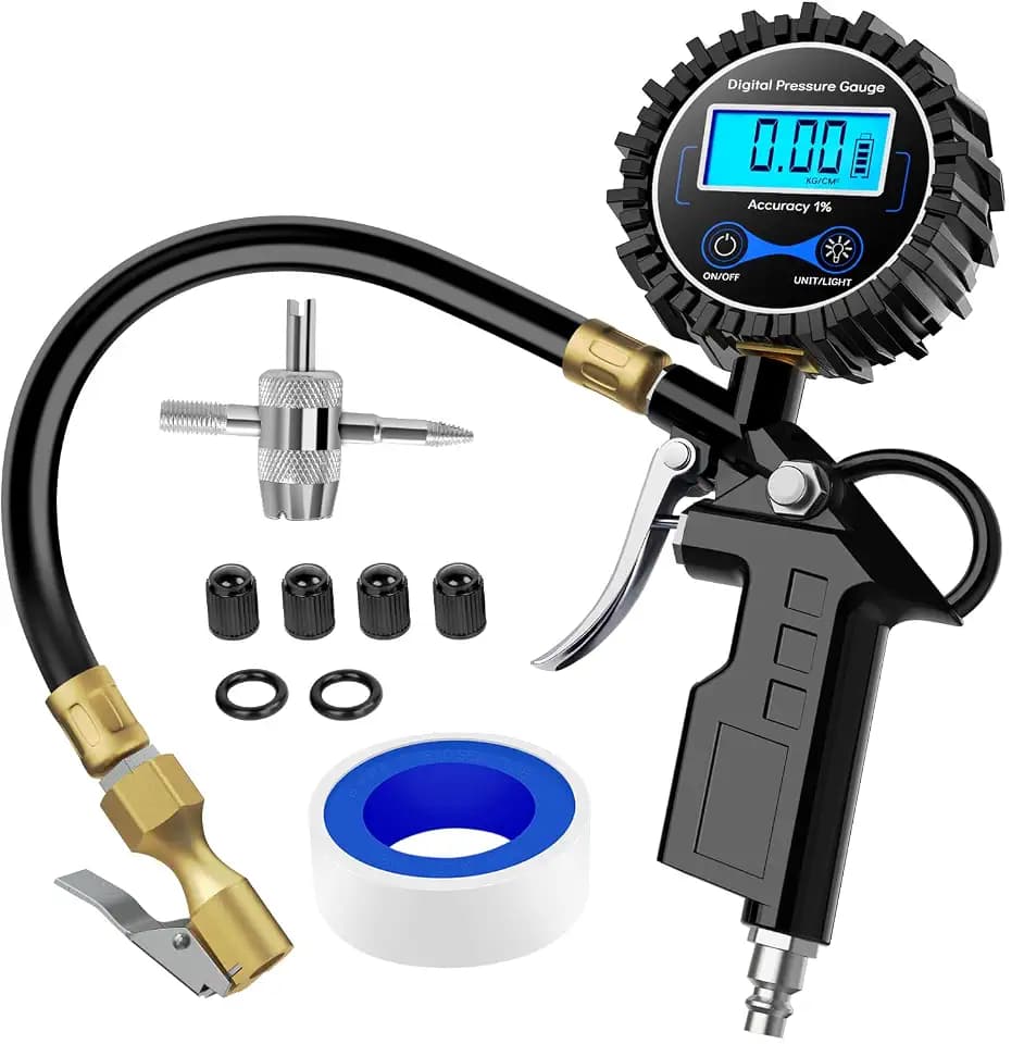 Nilight Digital Tire Inflator Portable Pressure Gauge 250 PSI Air Chuck