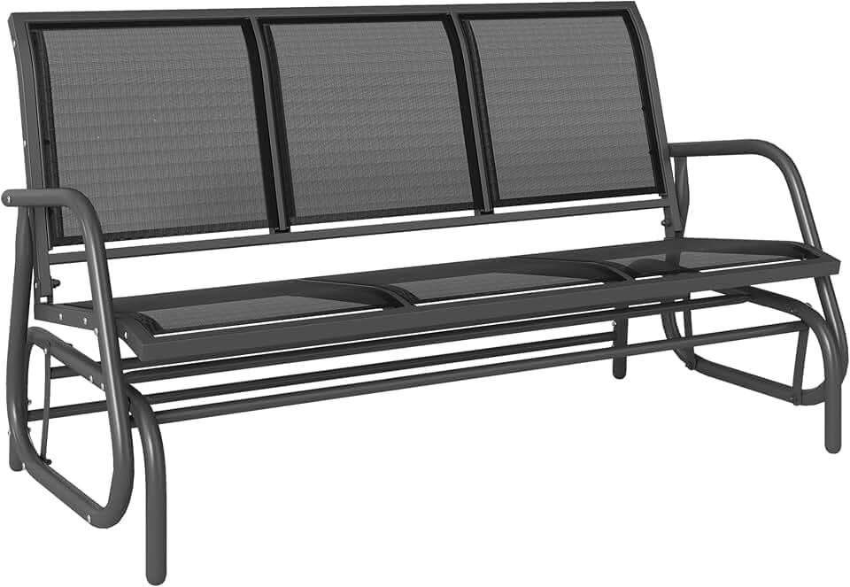 Outsunny Schaukelstuhl 2-Sitzer Gartenbank 147 x 70 x 85 cm Dunkelgrau