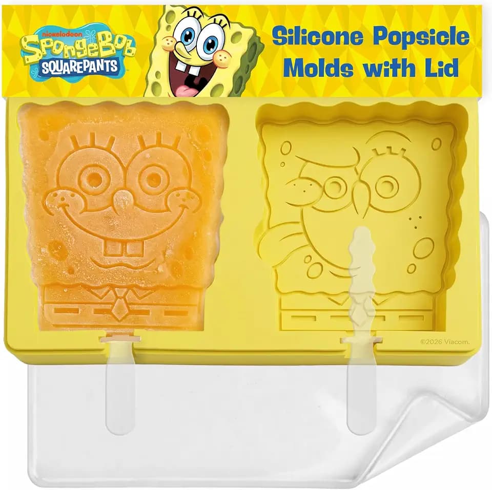 Nickelodeon SpongeBob Silicone Popsicle Molds with Sticks, 2-Cavity