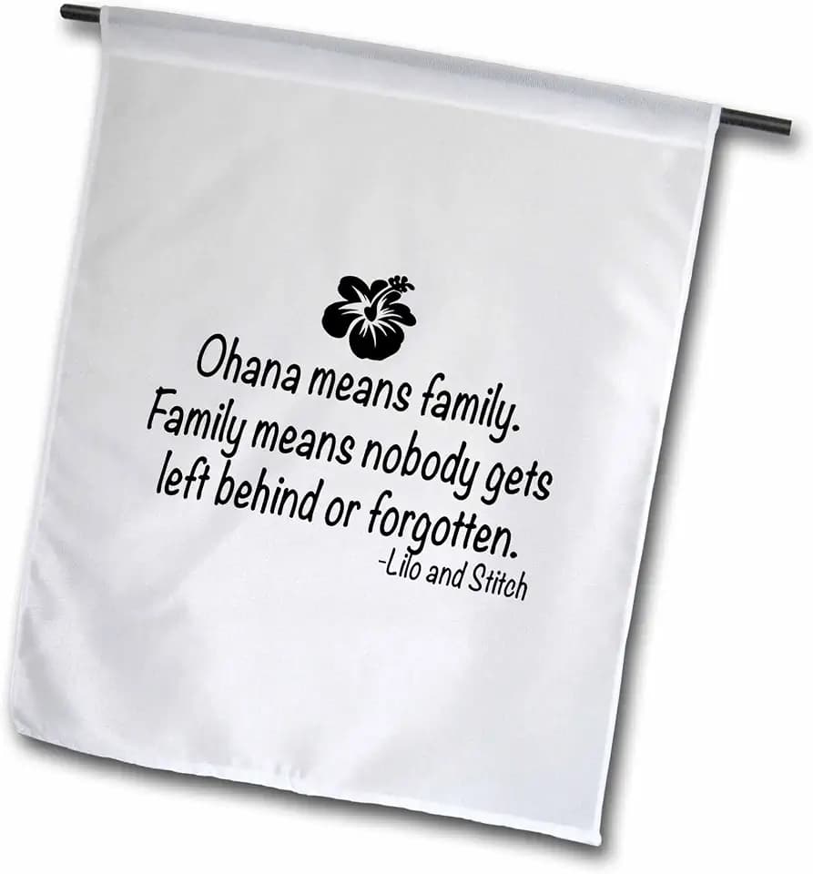 3dRose fl_163985_1 Ohana Means Family Garden Flag, 12 by 18-Inch