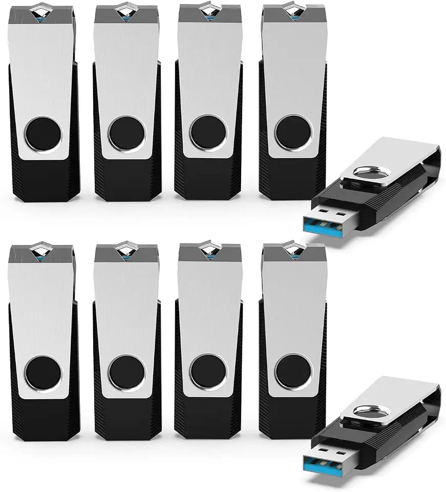 KEXIN USB 3.0 Flash Drive 64GB 10 Pack Thumb Drive Black