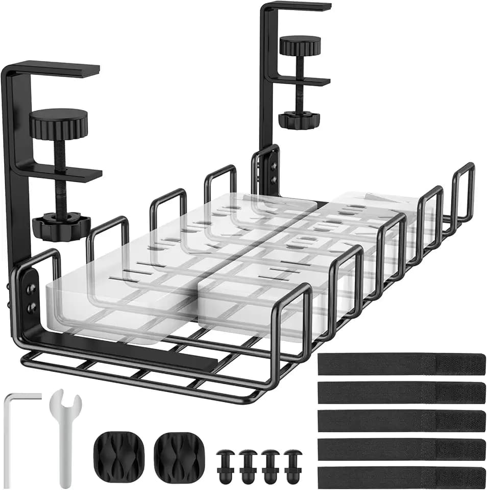 Under Desk Cable Management Tray No Drill Steel 15.7"