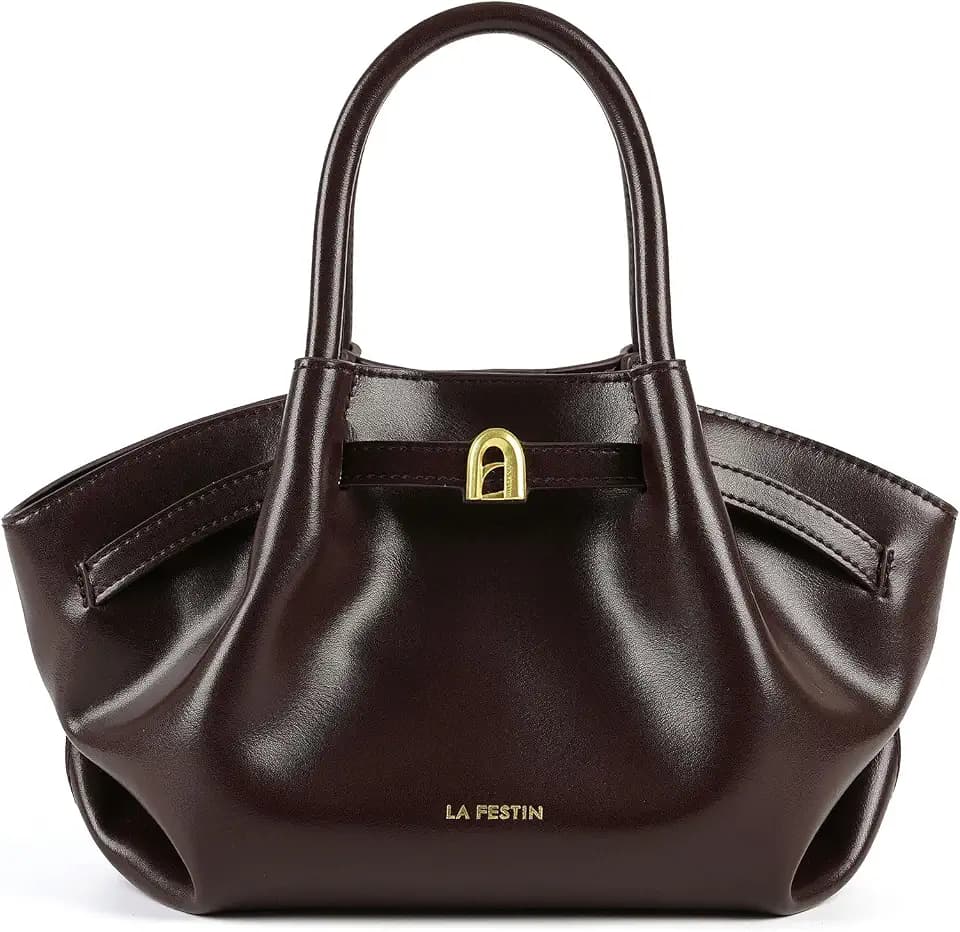 LA FESTIN Handbags for Women Genuine Leather Small Top Handle Tote Travel