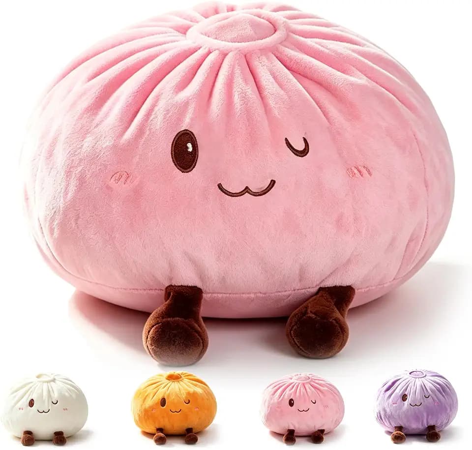 Dumpling Kissen, 28 cm Giant Dumplings Stofftier, Riesige Knödel-Kuscheltier, Knödelähnliche Sensorikball Stressabbauendes für Erwachsene