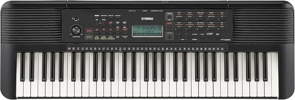 Yamaha 61-Key Portable Keyboard for Beginners with Learning Tools, Music Rest and Power Adapter PSRE283