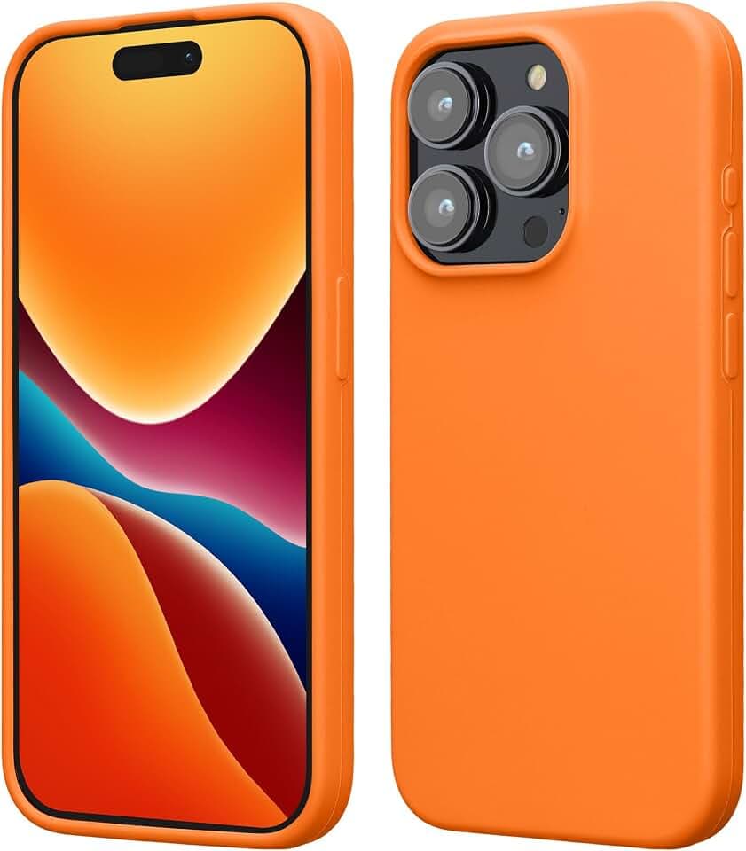 kwmobile Handyhülle für iPhone 15 Pro Max Hülle, für iPhone 15 Pro Max Case - Hülle Silikon - kabelloses Laden - Fruity Orange