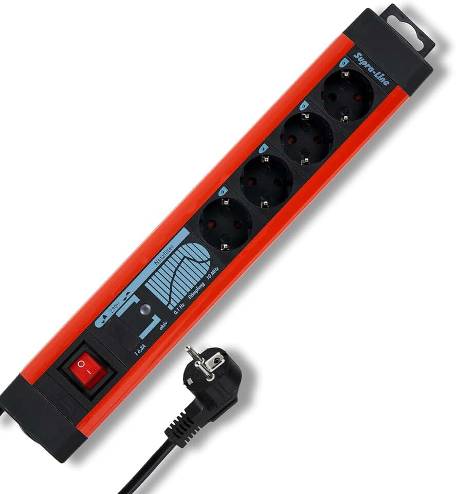 REV Steckdosenleiste SupraLine - 4-Fach, mit Schalter, 2,6m, Kupfer