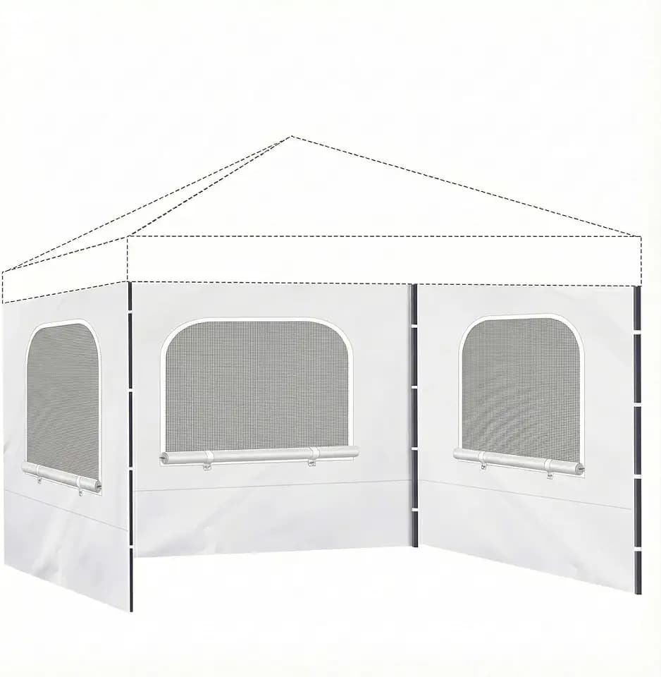 10x10ft Canopy Sidewall 3 Pack Wall Panel Replacement with Mesh Window for Pop Up Canopy Tent Outdoor Gazebo Patio Event Camping Beach Party(Sidewalls Only)