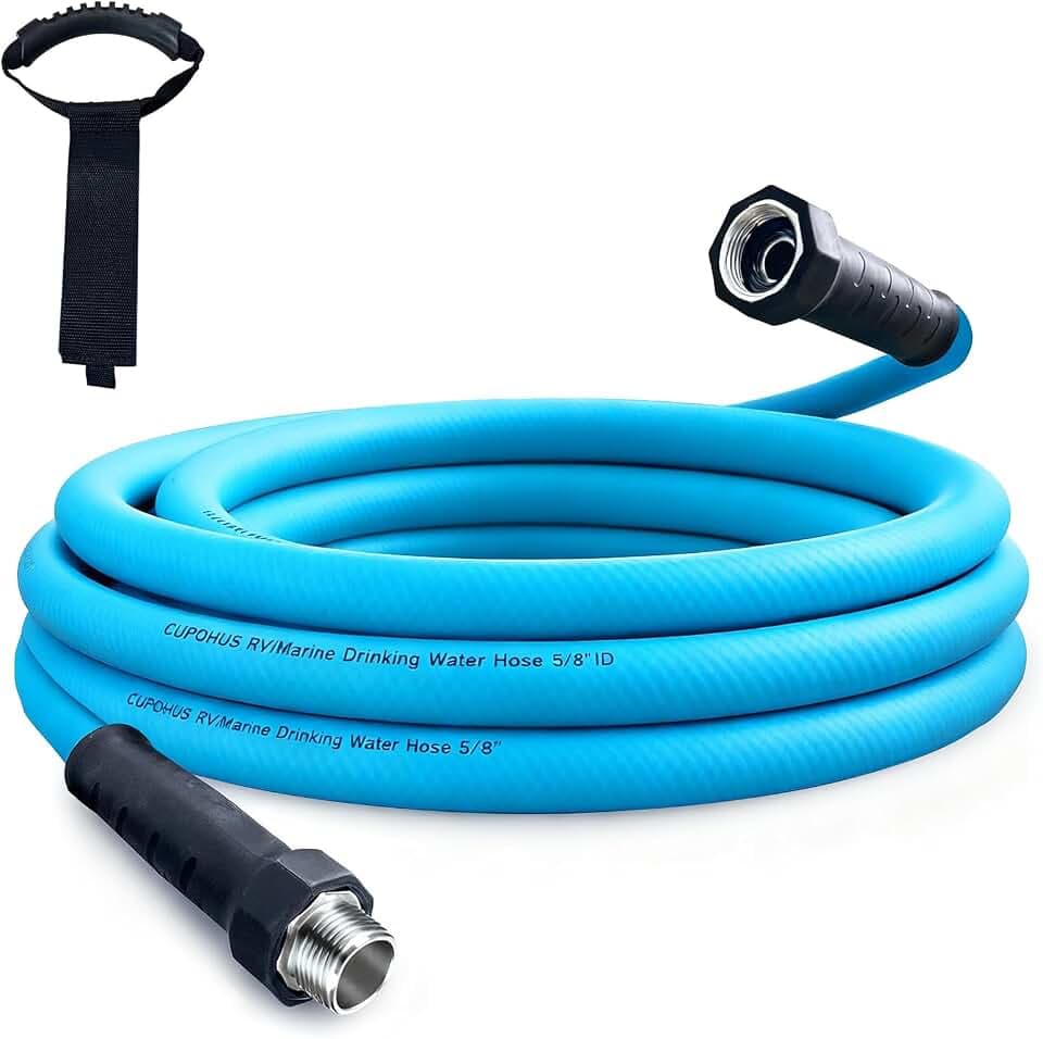 Cupohus RV Water Hose 15FT, 5/8" Extra Thick Wall Drinking Water Hose