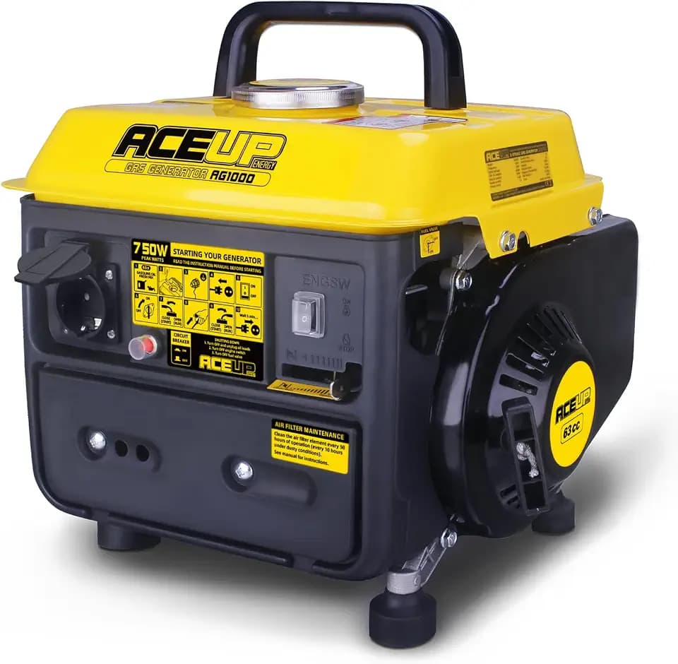 Aceup Energy 750W Stromgenerator Benzin Stromerzeuger Tragbare Ultraleicht mit 230 V Steckdose für Camping