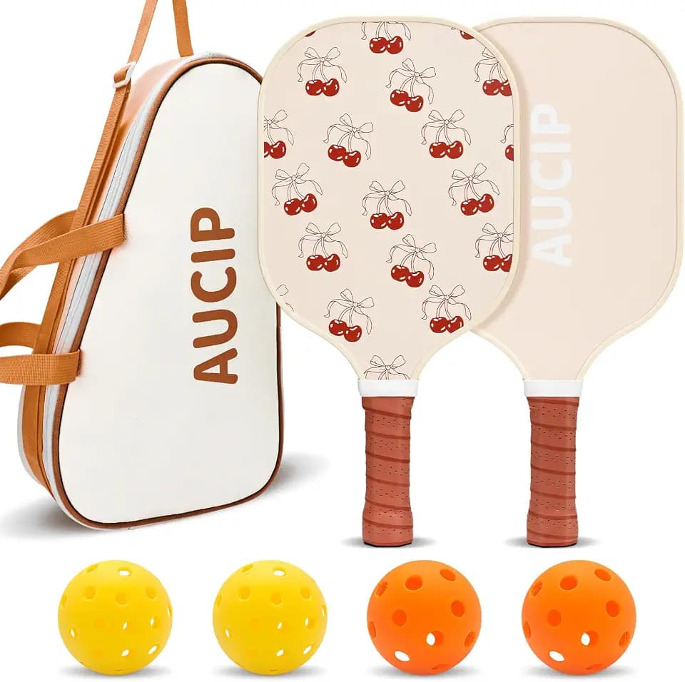 Pickleball Paddles, USAPA Approved Cute Pickleball Paddles Set of 2/4, Polypropylene Honeycomb Core, Fiberglass Pickleball Set with 2 or 4 Pickleball Rackets, 4 Balls, 1 Bag for Women