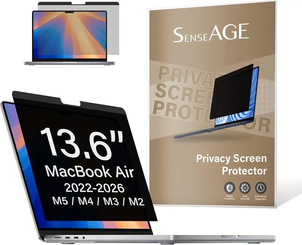 SenseAGE Magnetischer Blickschutzfilter für MacBook Air 13,6 Zoll (2022-2026, M2,M3,M4,M5), Anti-Spy & Anti-Blaulicht Sichtschutzfolie, Laptop Privacy Screen Protector, Sichtschutz Filter für MacBook