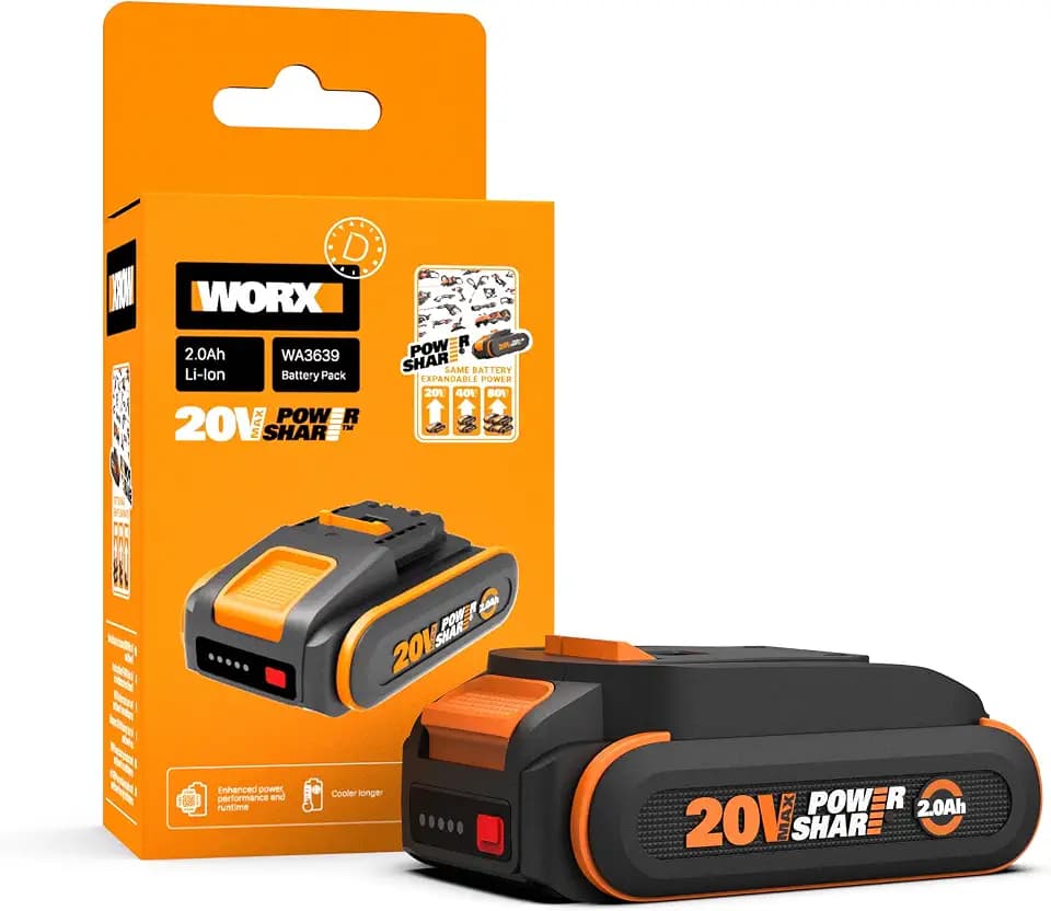 WORX WA3639 Original PowerShare Akku 20V, Li-Ion, 2,0 Ah