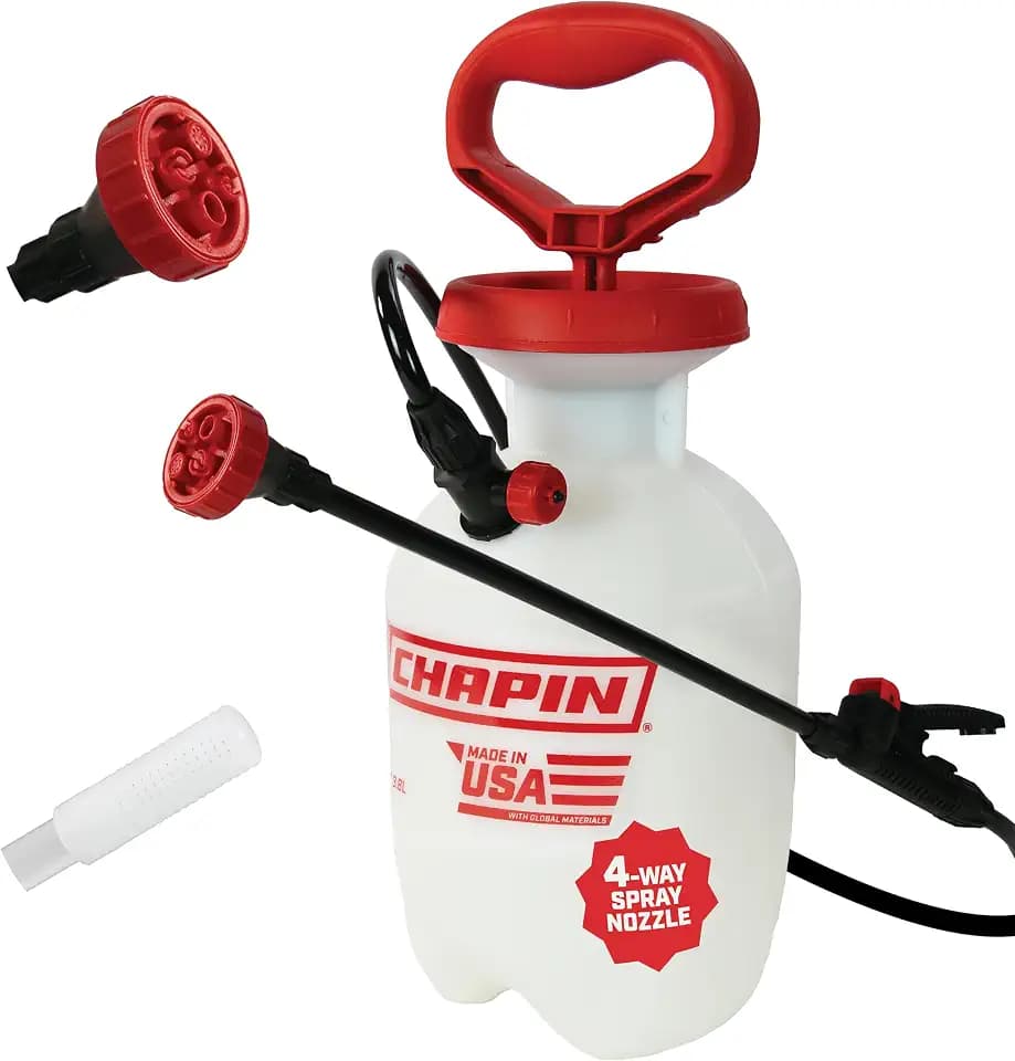 Chapin 20084: 1 Gallon Pump Sprayer – Lawn & Garden Sprayer for Weeds, Pesticides & More – 4-in-1 Spray Nozzle, Comfort Handle & Splash Guard – Durable & Lightweight
