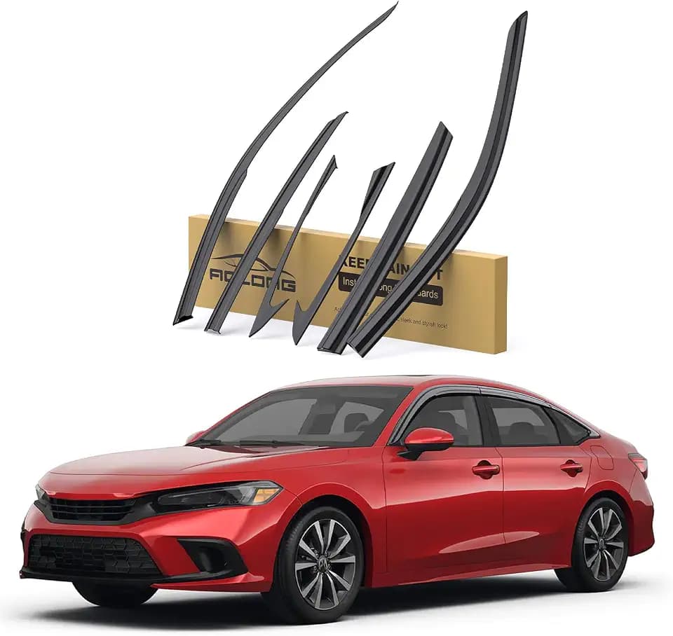 Rain Guards Compatible with Honda Civic Sedan 2022 2023 2024 2025 2026 6PCS