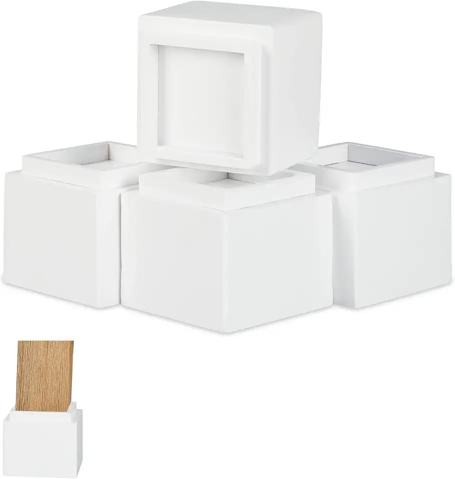 Relaxdays Möbelerhöher 4er Set, Erhöhung um 8,5 cm, für Tische, Stühle und andere Möbel, HxBxT 10x11,5x11,5 cm, Farben