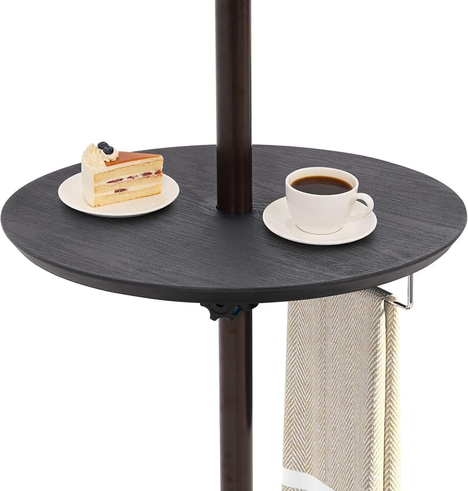 Sundale Outdoor Adjustable Umbrella Table Tray with Hole 20in, Black