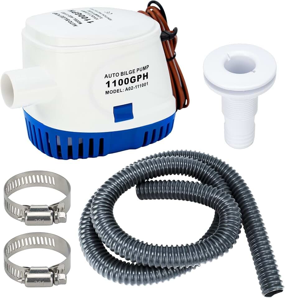 Sanuke 1100GPH Automatic Bilge Pump Hose Kit, 6 FT PVC Hose, 1-1/8" Outlet
