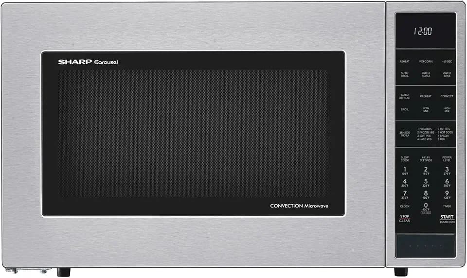 SHARP SMC1585KS Convection Countertop Microwave Oven with Removeable 15.4" Carousel Turntable, 1.5 Cubic Feet, 900 Watt, Sensor Cooking, Stainless Steel