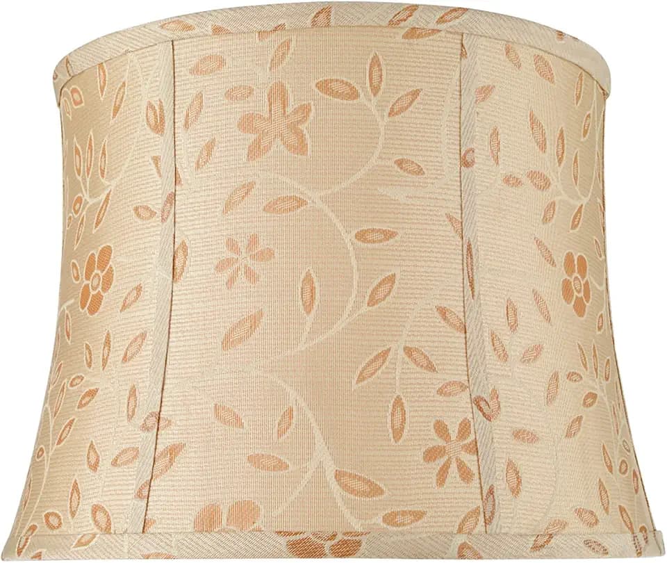 Aspen Creative 30023A Transitional Bell Shape Spider Fitter Lamp Shade in Gold, 14" Top x 16" Bottom x 12" Slant Height