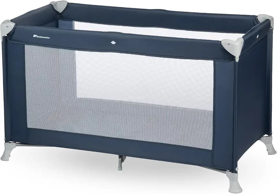 Bebeconfort Soft Dreams, Reisebett Baby, 0–3 Jahre (0–15 kg), leichtes Reisebettchen, Matratze aus Holzfasern & Schaumstoff (60 x 120 cm), Tragetasche, kompakt zusammenklappbar, Navy Blue