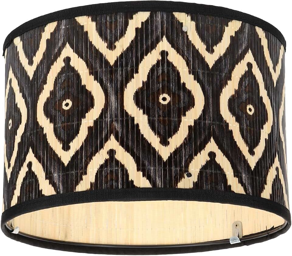 OSALADI Bambus Lampenschirm Hängelampe Wohnzimmer Dekor Leichter Schirm Tischlampe Schlafzimmer Lichtabdeckung 11.81X11.81X7.87In Attraktives Muster Schutz Vor Staub Und Insekten