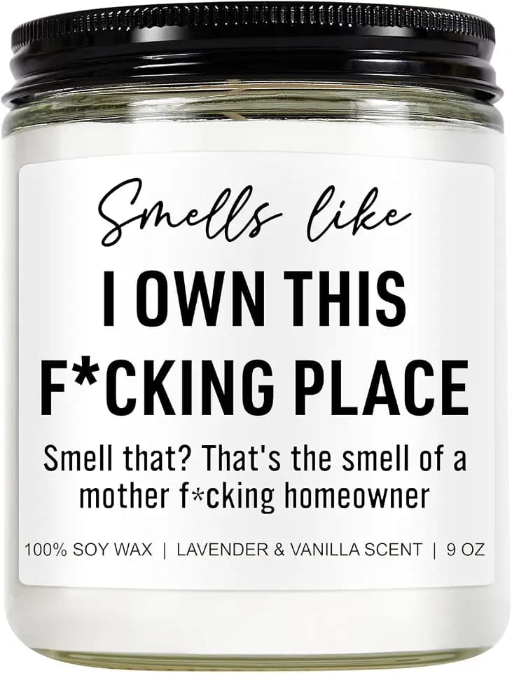 Younift Funny Scented Candle, House Warming Gifts New Home, Housewarming Gifts for Women, Men, Couple, New Homeowner - First Apartment Essentials - Closing Presents for Home Buyers - 9 oz