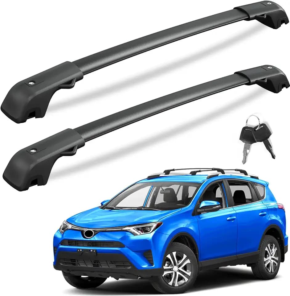 KINGGERI 300LBS Lockable Roof Rack Cross Bars for Toyota RAV4 2013-2018