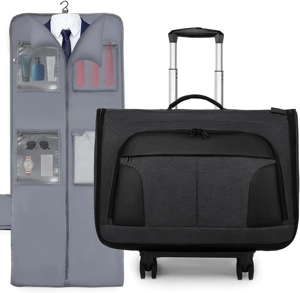 Rolling Garment Bag, Large Carry On Garment Bag With Wheels, Men Women Suit Carry On Garment Bag for Travel Business