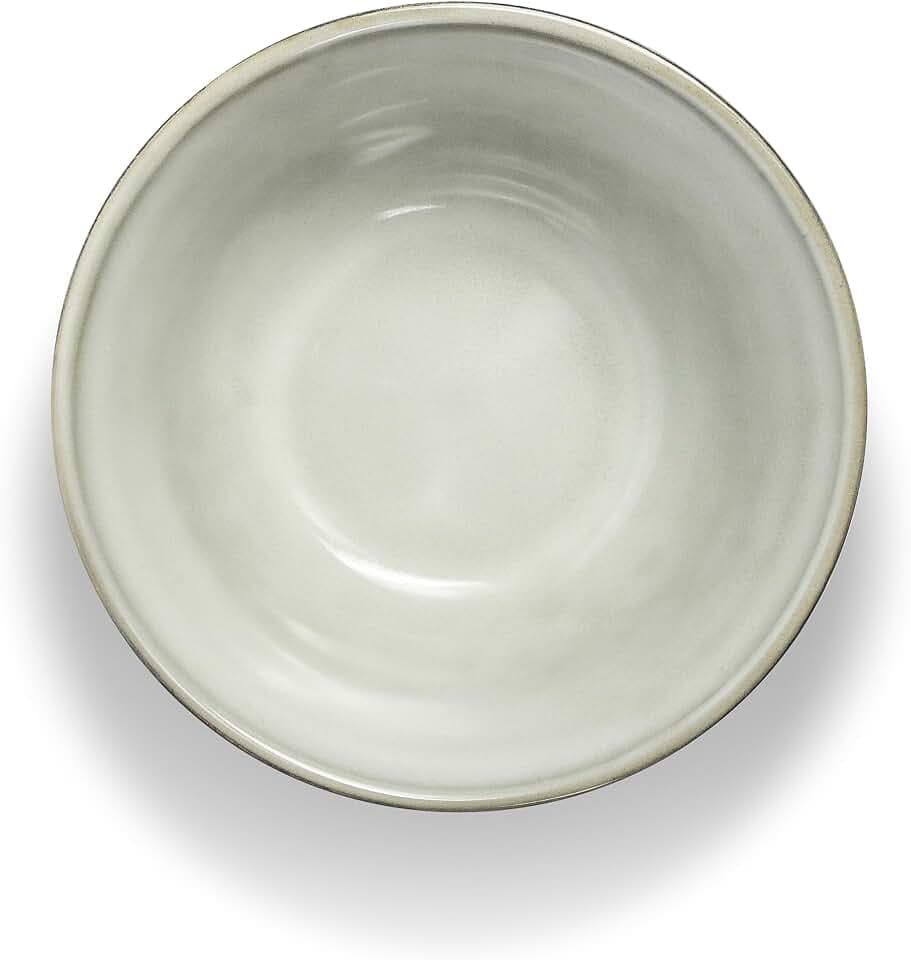 VIDI Alba Schüssel-Set in Perlweiß | 6-teiliges Steingut-Schüsselset für 6 Personen | Asymmetrisches Design, Ø 15 cm, Höhe 7 cm | Ofen-, mikrowellen- und spülmaschinengeeignet