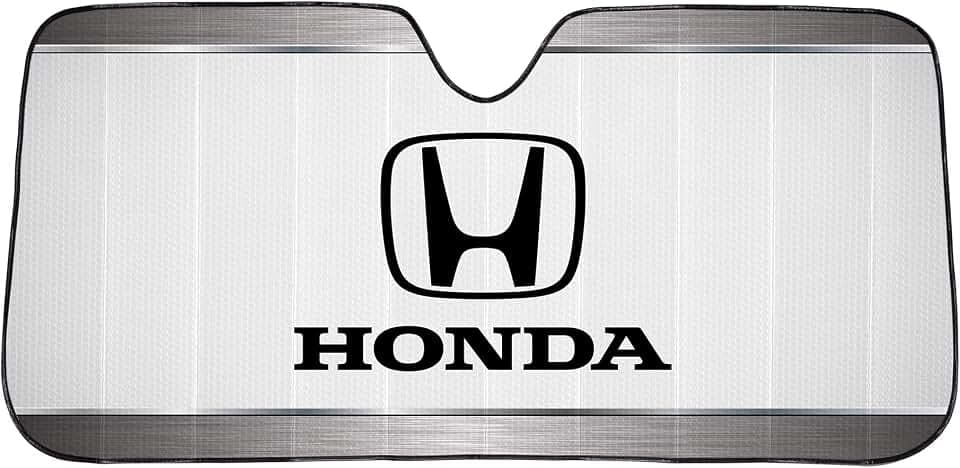 Plasticolor 003714R01 Honda Logo White Accordion Style Car Truck SUV Front Windshield Sunshade