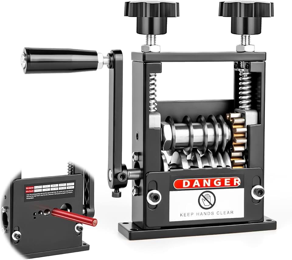 Kabelschälmaschine, Orifesio Manuelle Kabelabisoliermaschine mit 6 Kanälen und 5 Klingen, Kabel Abisolierer Maschine für 3-17 mm Kabel, Elektrische Abisolierwerkzeug Kupferdraht Recycling